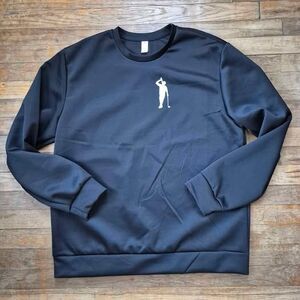 Golfer Drinking Logo Unisex Black Pull-Over Sweatshirt - XL - New